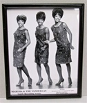 8 x10 Glossy, Black & White Photo of Martha & The Vandellas, Framed