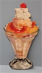 Vintage WOOLWORTH DIE CUT LUNCH COUNTER SIGN Small Peach Sundae Version B 1950s 1960s NOS