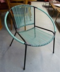 Vintage Circle Chair with Aqua Webbing, 1950s/1960s