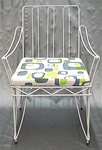 Vintage Original Mid-Century METAL FRAME CHAIR with Pop Modern Fabric Seat 1960s