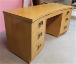 Vintage Original MID-CENTURY MODERN BLOND WOOD Hard Wood Office Desk 1950s