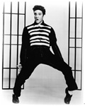 8 x10 Glossy, Black & White - Elvis Presley From "Jailhouse Rock".