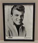 8 x10 Glossy B&W Publicity Photo of FABIAN Chancellor Records Framed.