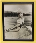 8 x10 Glossy, Black & White Photo of Marilyn Monroe, Framed.