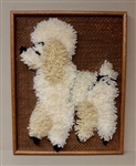 Big Vintage POODLE FRAMED GRAPHIC Yarn Twine Cloth Unique