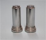 Vintage Original ART DECO SALT PEPPER SHAKERS Polished Metal 2" inches tall