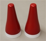 Vintage Original SALT and PEPPER RED PLASTIC SHAKERS Royalon Mid Century